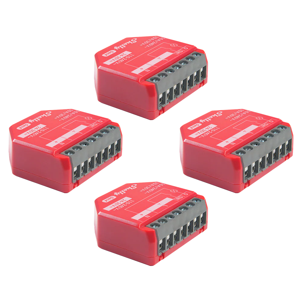 pachet de 4 x shelly 1pm gen4 , releu inteligent wifi, matter, zigbee, bluetooth cu masurare consum